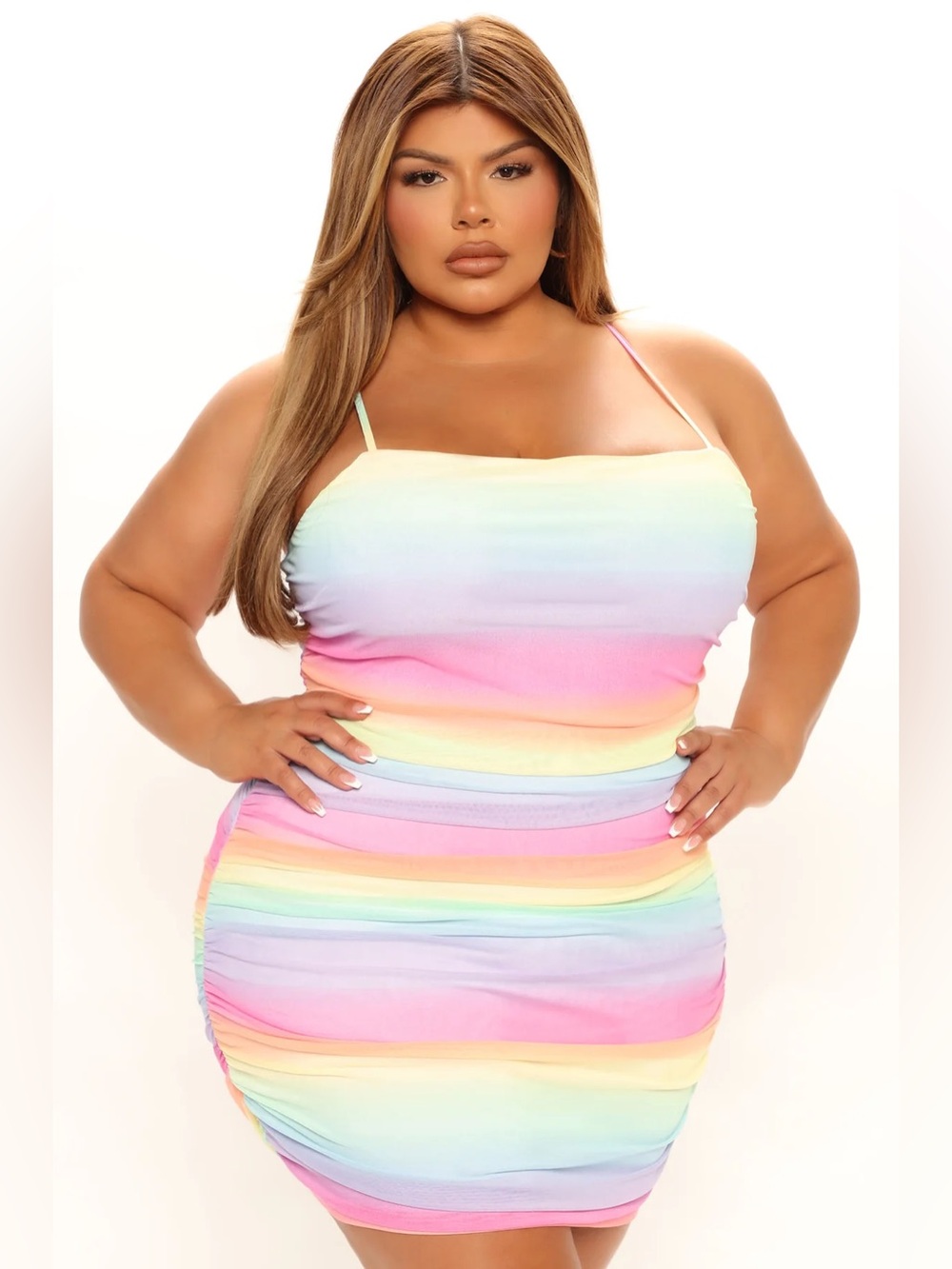 Live In Color Mesh Mini Dress - Picture 6 of 8